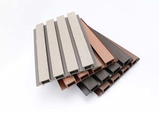 3D Hollow Grooved WPC Fluted Wpc Acoustic Wall Panels Cladding Outdoor Wall Decoration