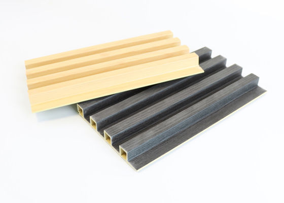 Рифленная деревянная составная панель стены Wpc водоустойчивая для внутреннего художественного оформления