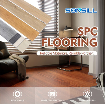 Формальдегид E0 SPC напольное покрытие из ПВХ с известняковым сырьем, высокопрочное напольное решение для коммерческого и жилого применения