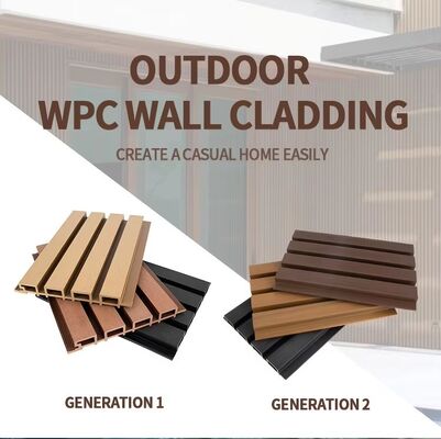 3d Hollow Grooved Pvc Fluted Wpc Acoustic Wall Panels Cladding Outdoor Decoration