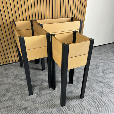 Приподнятая приподнятая грядка с металлическими ножками для посадки овощей, цветов и трав на открытом воздухе