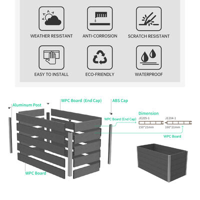 Приподнятая клумба для сада на открытом воздухе с водонепроницаемым огнестойким экологически чистым материалом для посадки на заднем дворе
