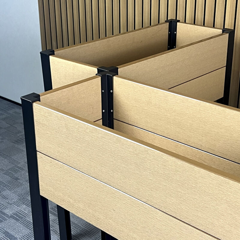 Современный поднятый сад с водонепроницаемым огнеупорным экологически чистым деревянным пластмассовым композитом для наружного использования