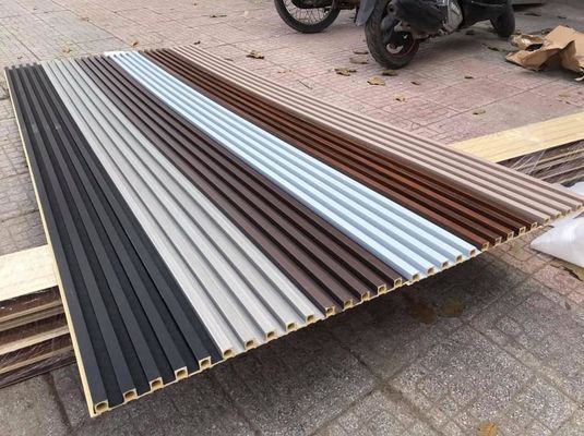 Деревянная панель стены PVC WPC зерна рифлить панель стены панелей стены WPC 3D
