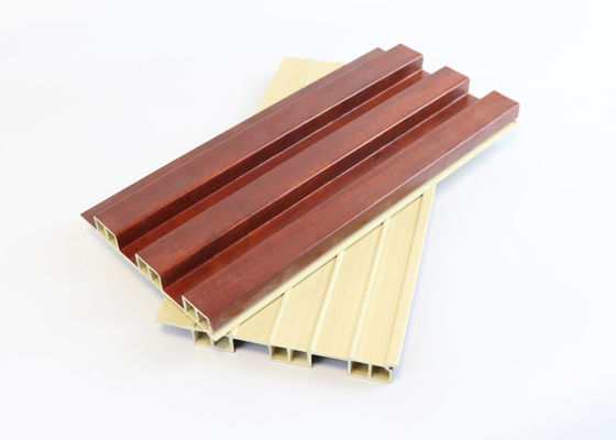 Крытая древесина украшения рифлить составную панель стены 160mm x 24mm WPC водоустойчивые