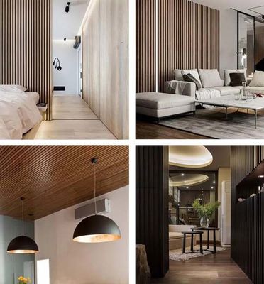 Деревянное разностороннее панелей стены замены WPC Louvered рифленное элегантное